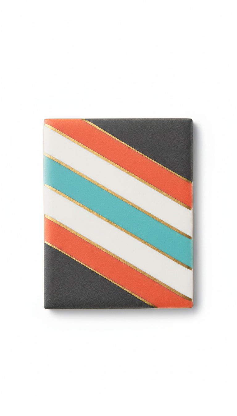 Electric coral zigzag ceramic tile