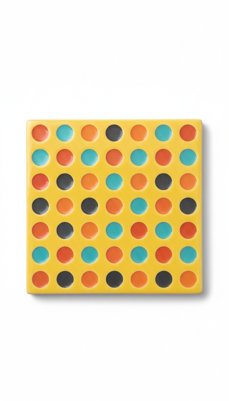 Sunbeam yellow dot matrix ceramic tile
