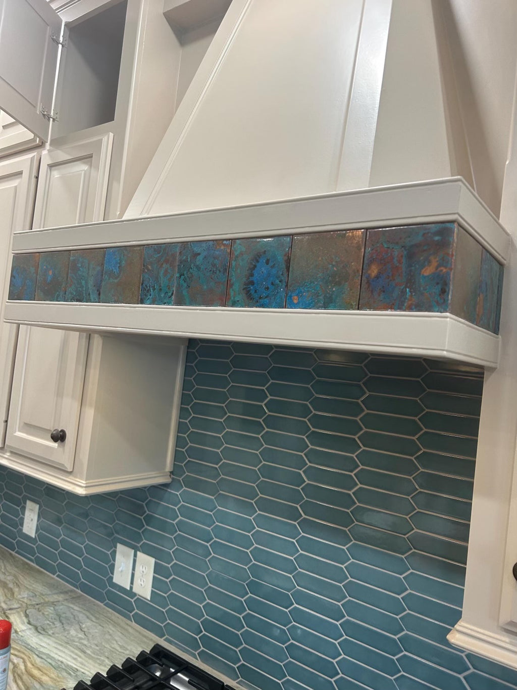 4" x 12" Copper Tile Mosaic Border | Oceana