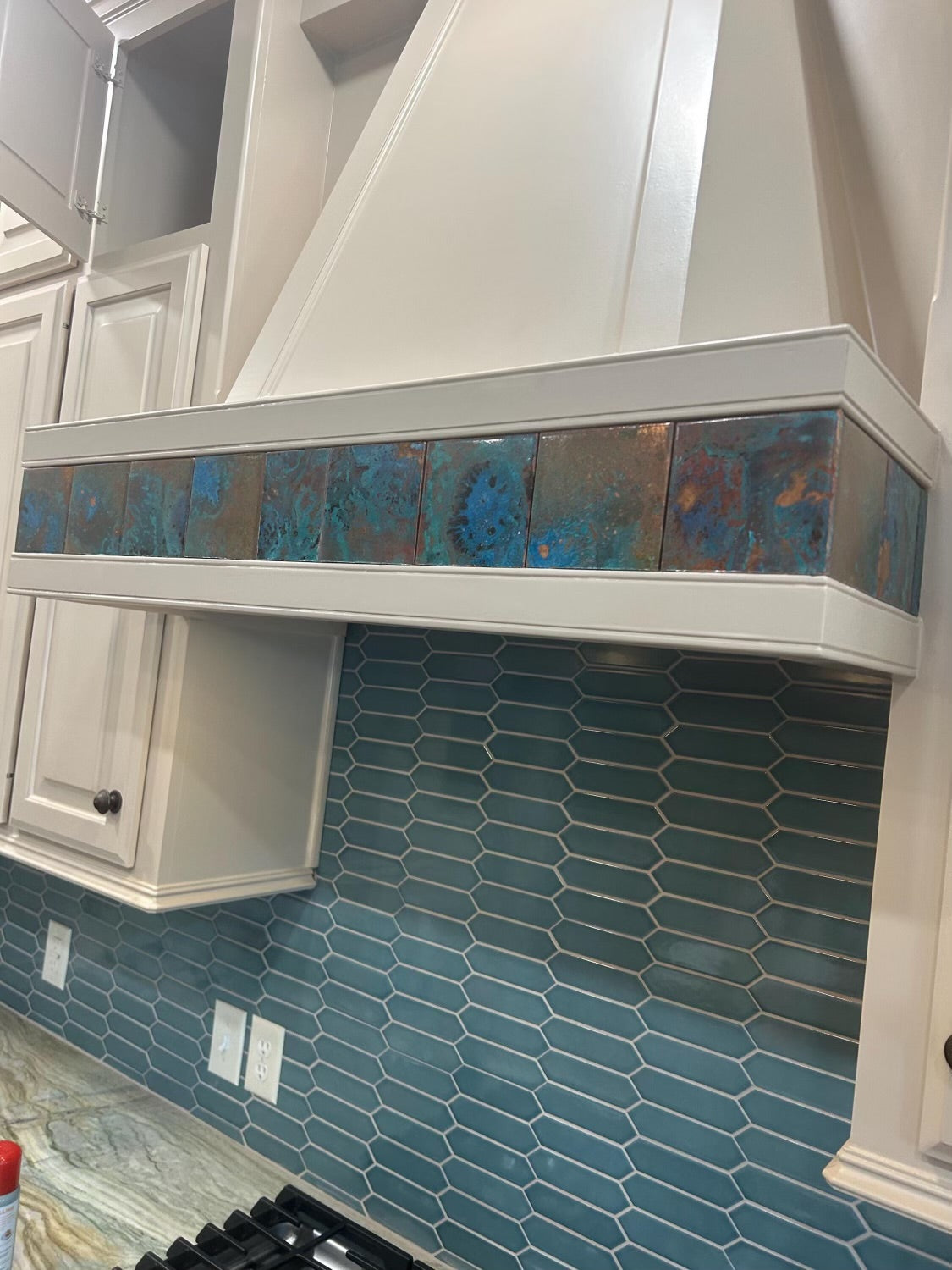 4" x 12" Copper Tile Mosaic Border | Oceana
