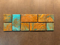 4" x 12" Copper Tile Mosaic Accent Border | Rusted Moon