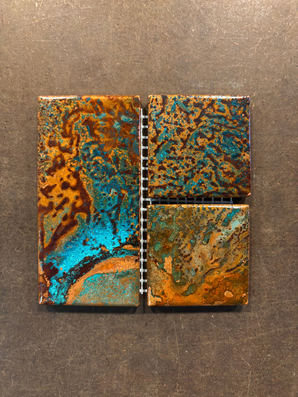 6" x 12" Copper Tile Mosaic Border | Rusted Moon