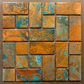 12" x 12" Copper Tile Mosaic Sheet | Rusted Moon