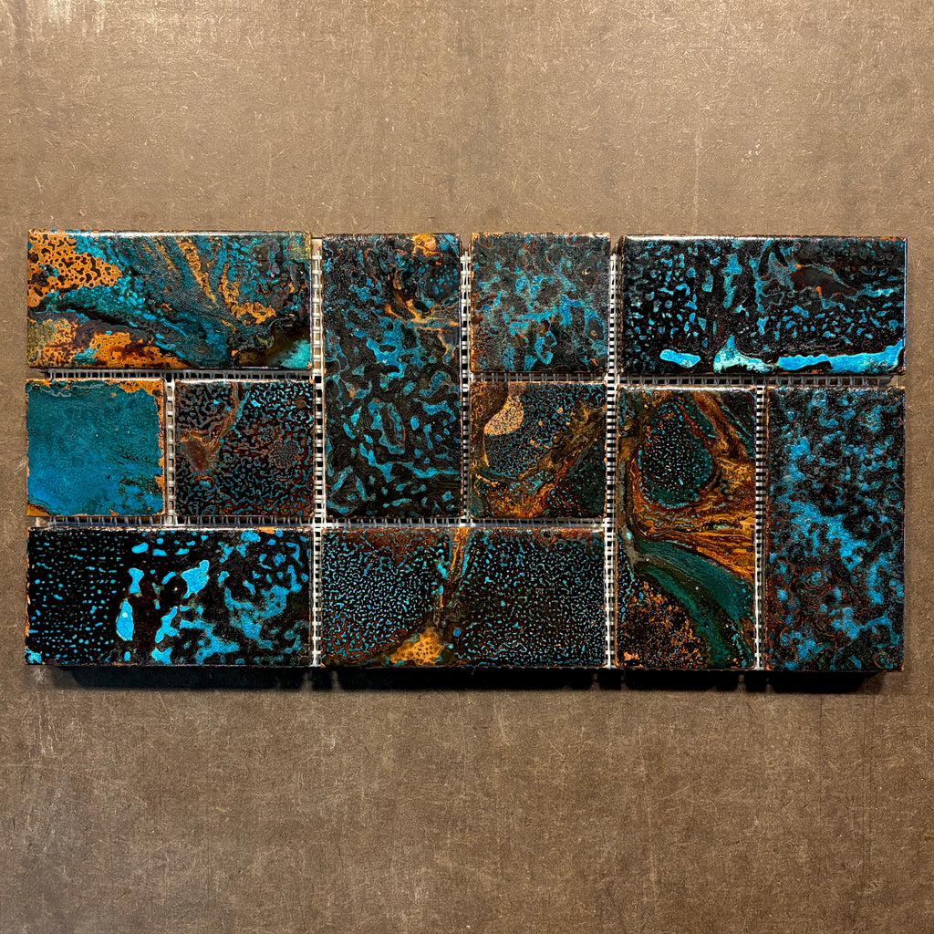 6" x 12" Copper Tile Mosaic Border | Moon River