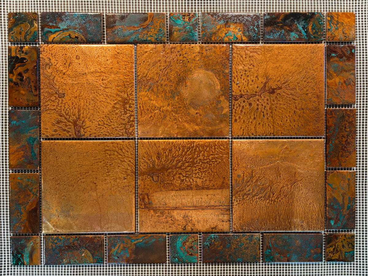 Copper Tile Backsplash 16"x22" Sheet Mosaic