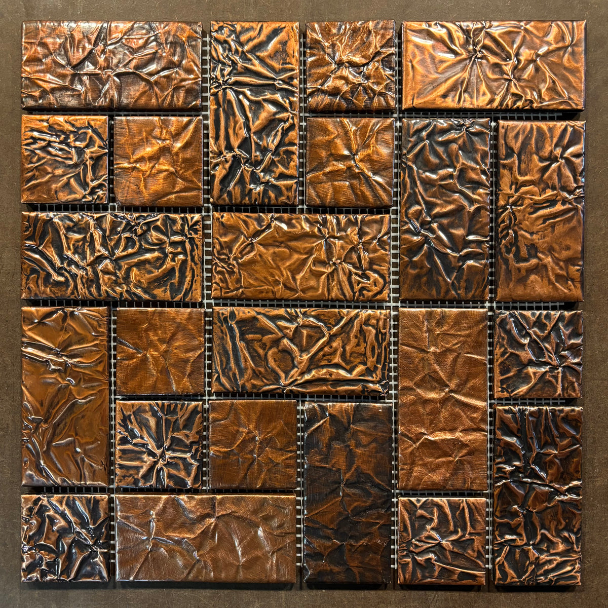 12" x 12" Copper Tile Mosaic Sheet | Whiskey River