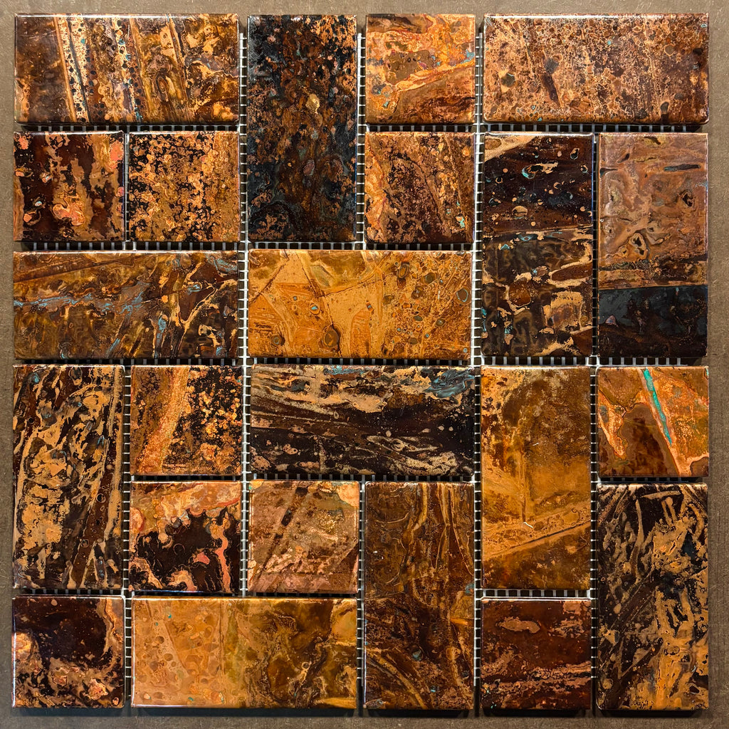 12" x 12" Copper Tile Mosaic Sheet | Midnight Cowboy
