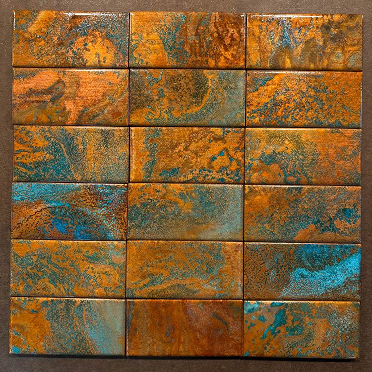 2" x 4" Copper Field Tile | Rusted Moon