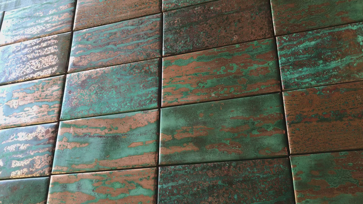 3" x 6" Copper Subway Tile | Copper Rain